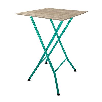 Mesa Bistrô Alta Dobrável Maui para Cozinha Bar com Tampo MDF - Verde e Jade