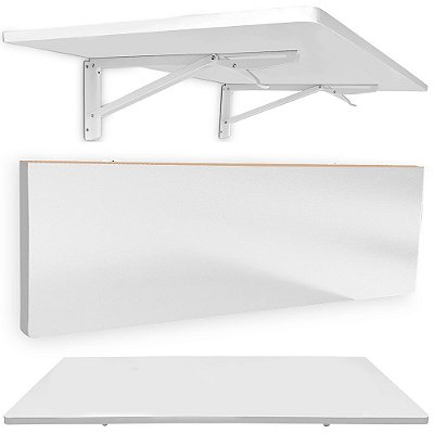 Mesa De Parede Dobrável Pérsia 90 X 45cm - Branco/Branca