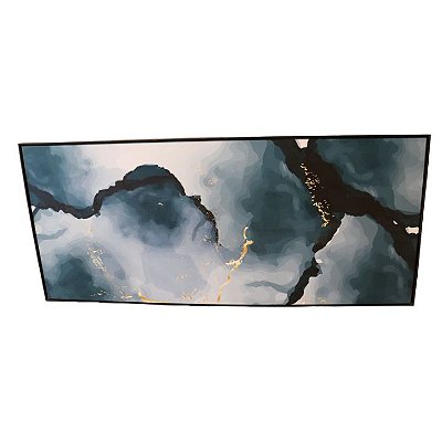 Quadro Azul Marmore Gold 163X73cm