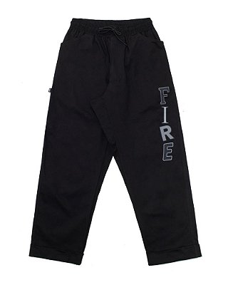 Calça Chino Sarja Fire - Random Letters (Preta)