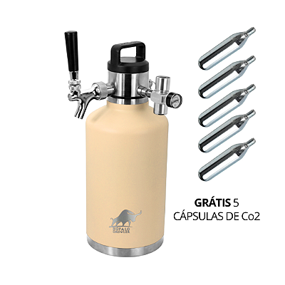 Búfalo Growler On TAP 3,5L - Chopeira Térmica Portatil - Creme