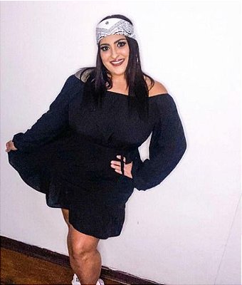 Vestido Plus Size Ciganinha Manga Comprida Até 58