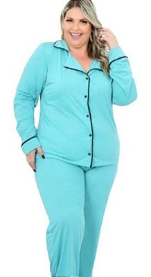 Pijama Aberto Feminino Chic Luxo Inverno Plus Size  46 Ao 60