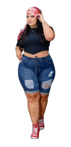 Bermuda Jeans Feminina Plus Size Tamanho 46 ao 60 | Xtra Charmy