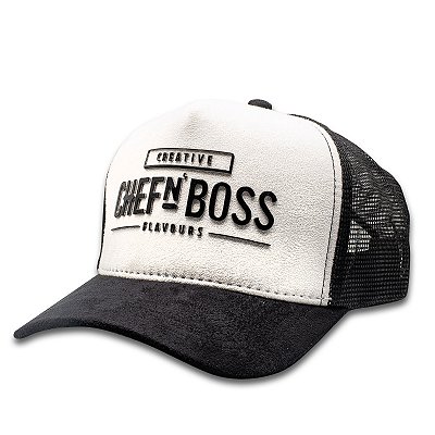 Bonés Trucker em Camurça Frente Branca