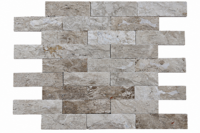 Revestimento Pedra Natural - Travertino Rústico 10x30cm (Rockface) - 1m²