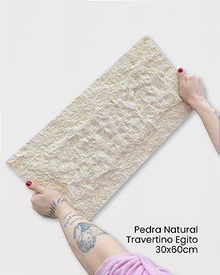 Revestimento Pedra Natural – Travertino Egito Rústico Importado 30x60cm – Amostra
