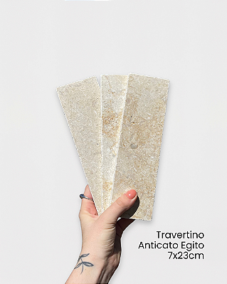 Revestimento Pedra Natural – Travertino Anticato Egito Importado 7x23cm – Amostra