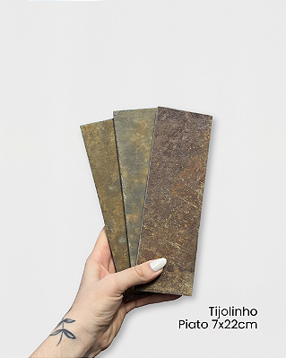 Revestimento Pedra Natural - Tijolinho Brick Piato 7x22cm - Amostra