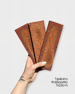 Revestimento Cerâmica Natural - Tijolinho Brick Palazzetto 7x22cm - Amostra