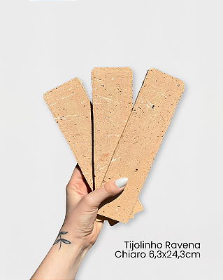 Revestimento Cerâmica Natural - Tijolinho Brick Ravena Chiaro 6,3x24,3cm - Amostra