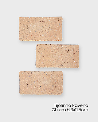 Amostra - Revestimento Cerâmica Natural - Tijolinho Brick Ravena Chiaro 6,3x11,5cm