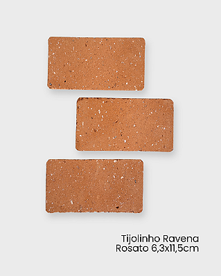 Amostra - Revestimento Cerâmica Natural - Tijolinho Brick Ravena Rosato 6,3x11,5cm