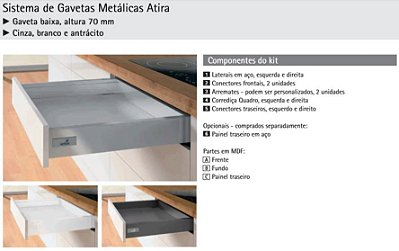 Kit Gaveta Atira Baixa