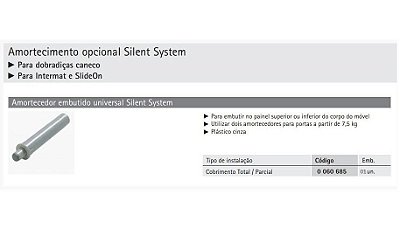 Amortecedor embutido universal Silent System