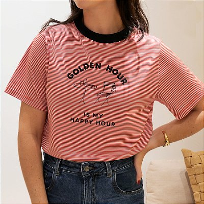 T-shirt Golden Hour Listra Vermelha Anas