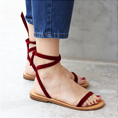 Rasteira Matilda Bordô Anas