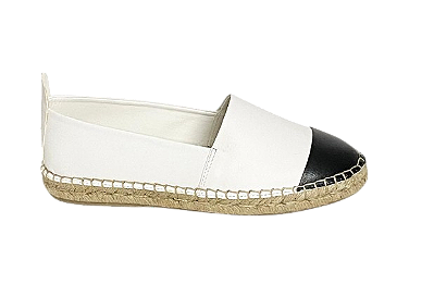 5029 Alpargata couro pelica preto/branco - altura 17mm