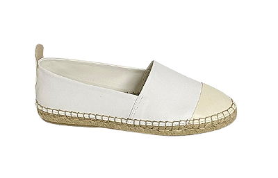 5029 Alpargata couro pelica pérola/branco - altura 17mm