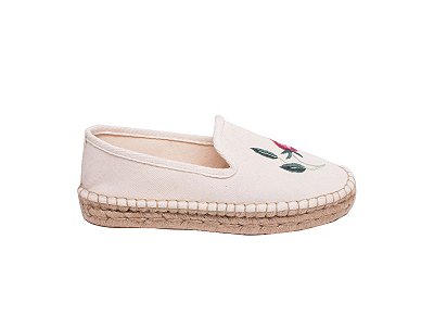 Espadrille Flowers  Tecido Natural Bordado