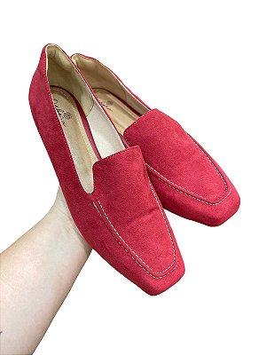 Mocassim vermelho suede