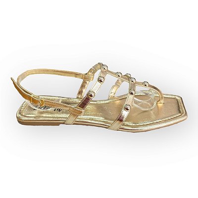 Rasteira esferas ouro light