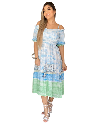 vestido viscose 