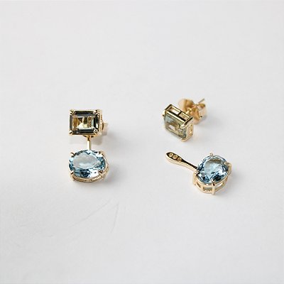 Brinco Folheado com Zircônia Dupla