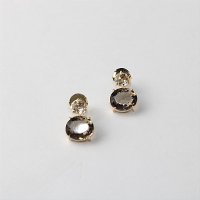 Brinco Folheado com Zircônia Dupla Redonda