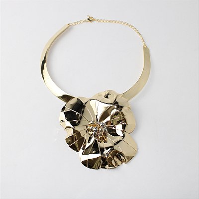 Colar Metal Gargantilha Flor