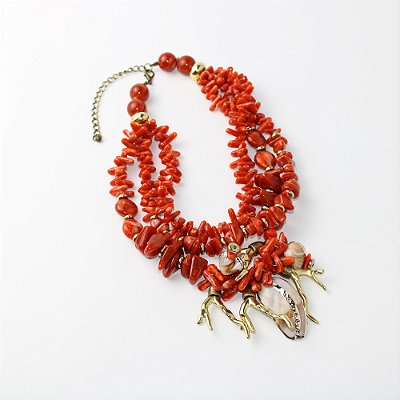 Colar Metal Curto Marinho Colorido