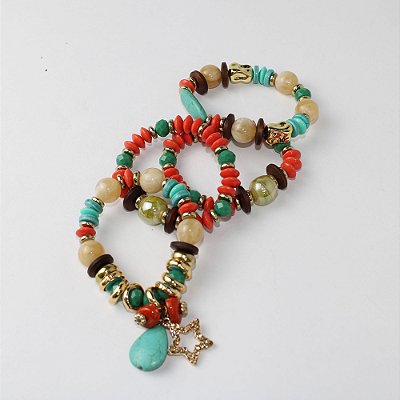 Pulseira Metal Kit com 4 Colorido