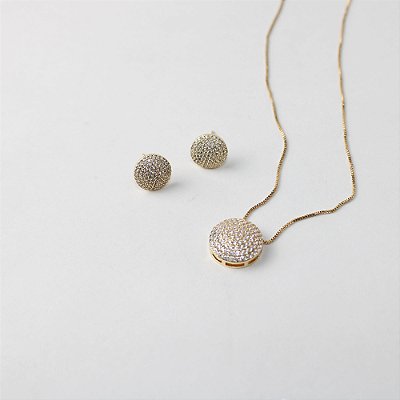 Conjunto Colar e Brincos Estrela Cravejado G