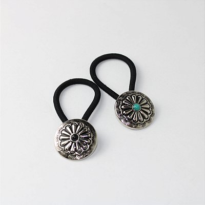 Kit Elástico para Cabelo com Aplique Metal Concha Estilo Concho