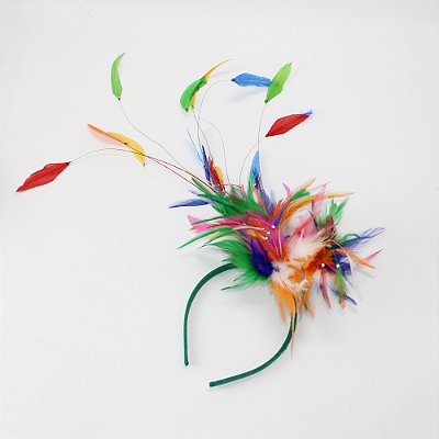 Arco Tiara de Penas com Strass para Carnaval e Festas