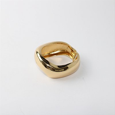 Pulseira Bracelete em Metal com Design Geométrico Curvo