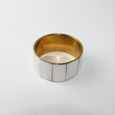 Pulseira Bracelete em Madeira com Filetes Dourados