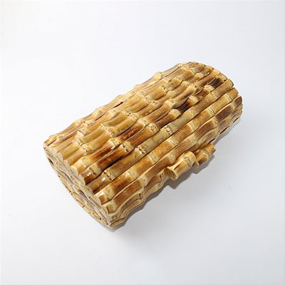Bolsa Clutch em Bambu Natural com Design Estruturado