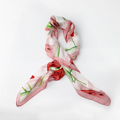 Echarpe em Poliéster Estampa Tropical de Melancia