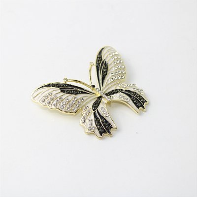 Broche de Metal Borboleta Esmaltada com Cristais