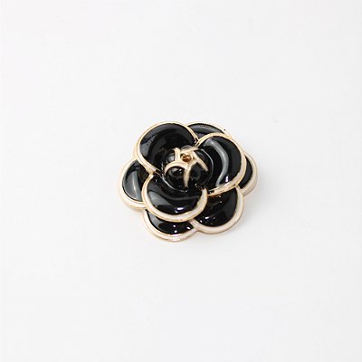Broche de Metal Flor Camélia Esmaltada