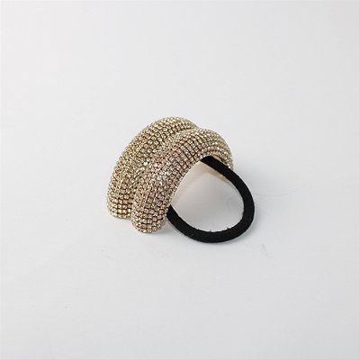 Elástico de Cabelo Metal Duo com Cristais