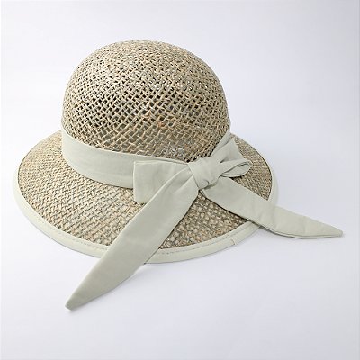 Chapéu de Palha Feminino com Proteção UV e Detalhe em Laço