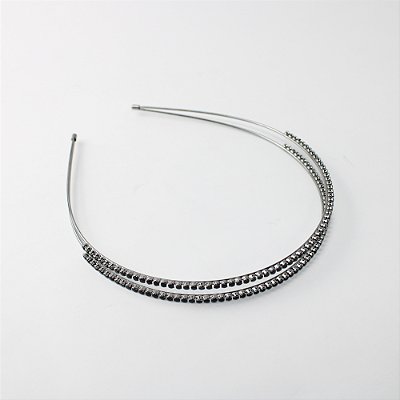 Tiara de Metal Dupla com Cristais Delicados