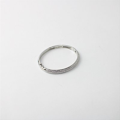 Bracelete de Metal com Microzircônias Cravejadas Luxo