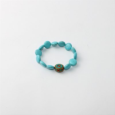 Pulseira de Pastilhas com Detalhe Étnico Central