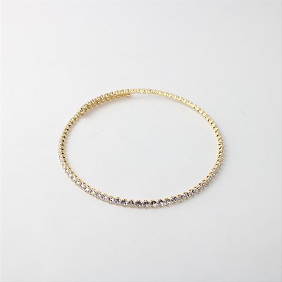 Colar Gargantilha Riviera de Metal com Zircônias Cristais