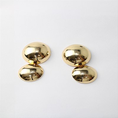 Brinco Maxi de Metal com Design Bold Duplo Dourado