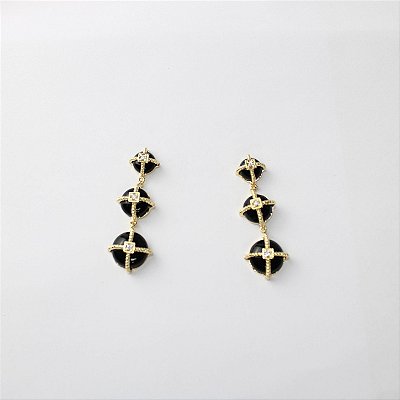 Brinco Metal Degradê Preto e Dourado