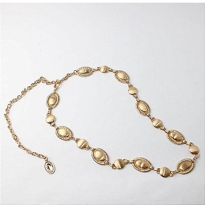 Cinto Metal Placas Dourado